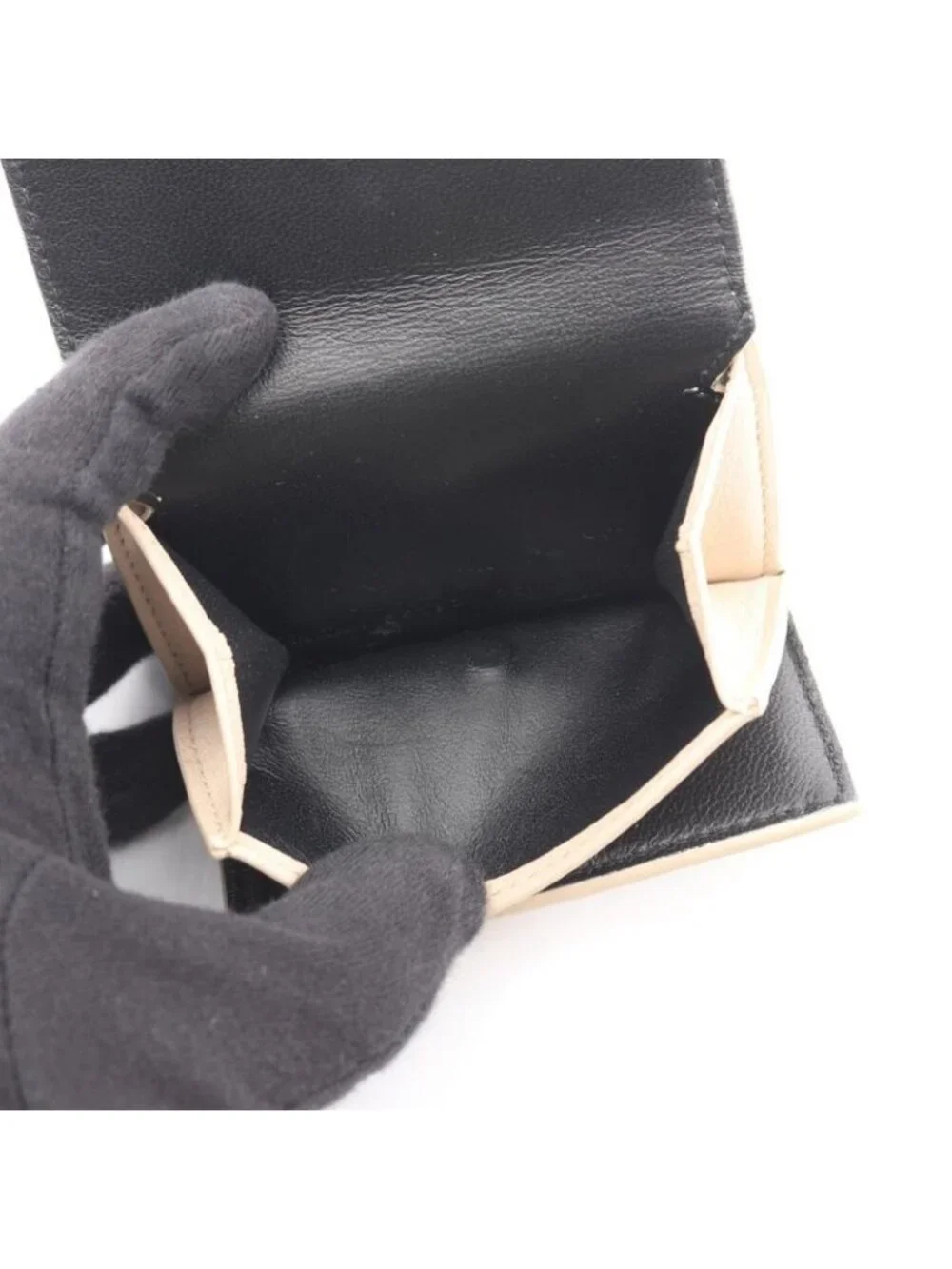 Balenciaga Trifold Wallet Everyday Mini Beige Leather Cash - Picture 4 of 8